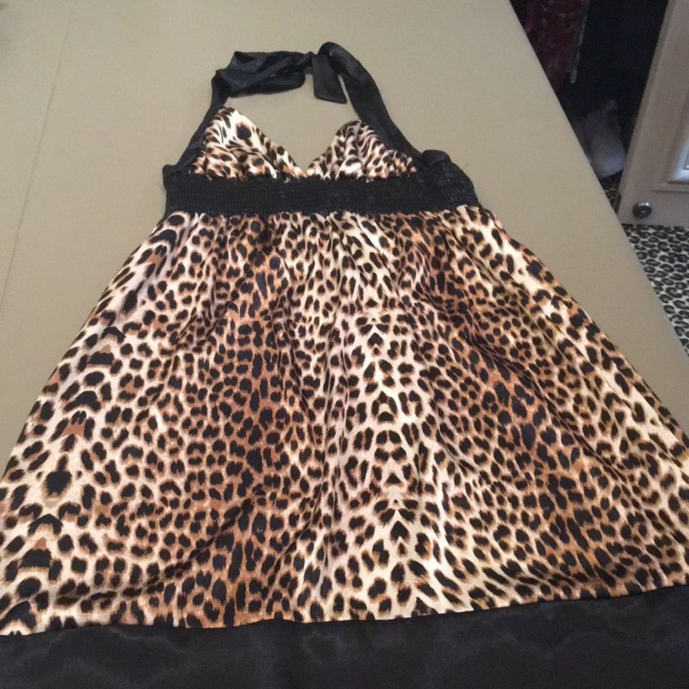 Halter top lepord mini dress